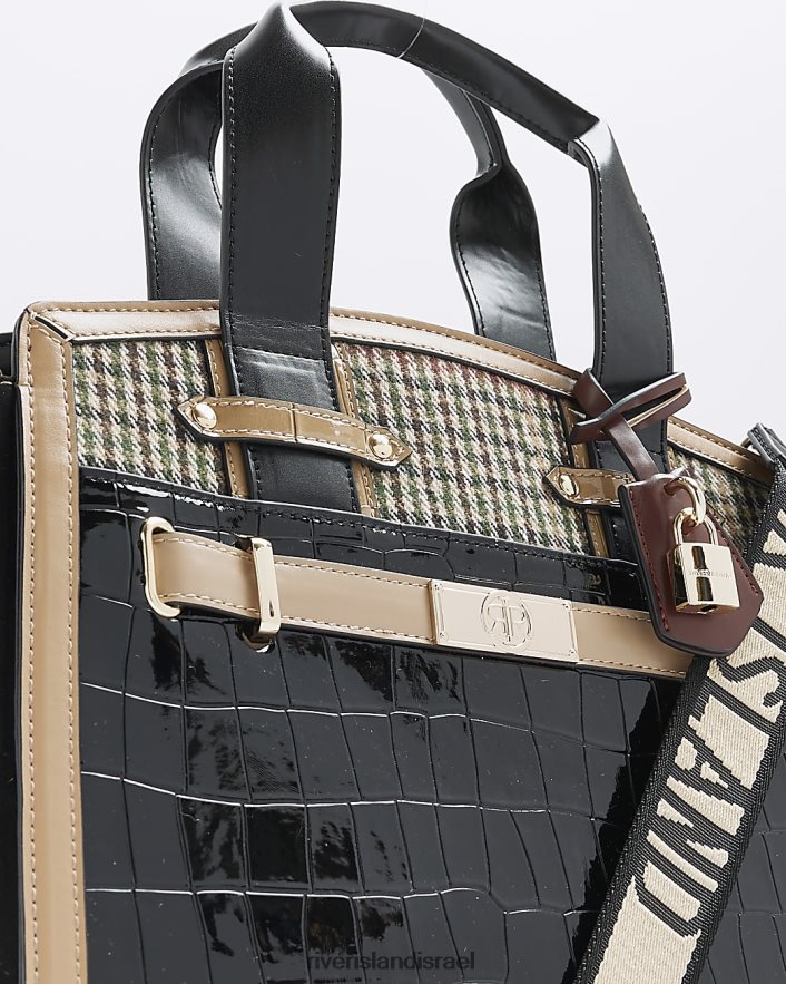 אביזרים River Island תיק עם בולטות קרוק שָׁחוֹר נשים BDZ4083779