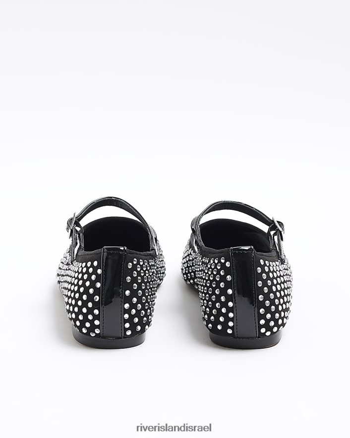 הַנעָלָה River Island נעלי בלט יהלומים שָׁחוֹר נשים BDZ4083787