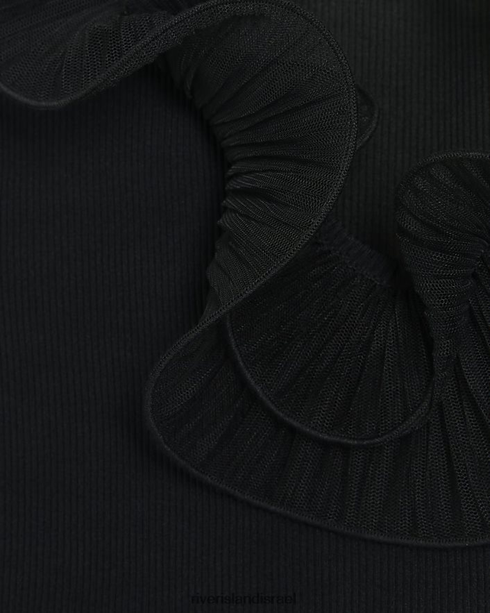 לבוש River Island בגד גוף סלסול שָׁחוֹר נשים BDZ4083791