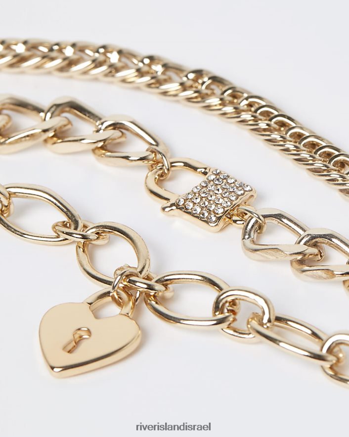 אביזרים River Island צמיד מנעול לב רב חבילה זהב נשים BDZ4083800