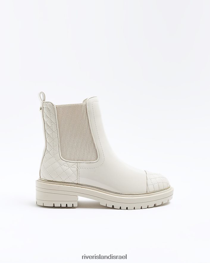 הַנעָלָה River Island מגפי צ'לסי בגזרה רחבה קרם נשים BDZ4083805
