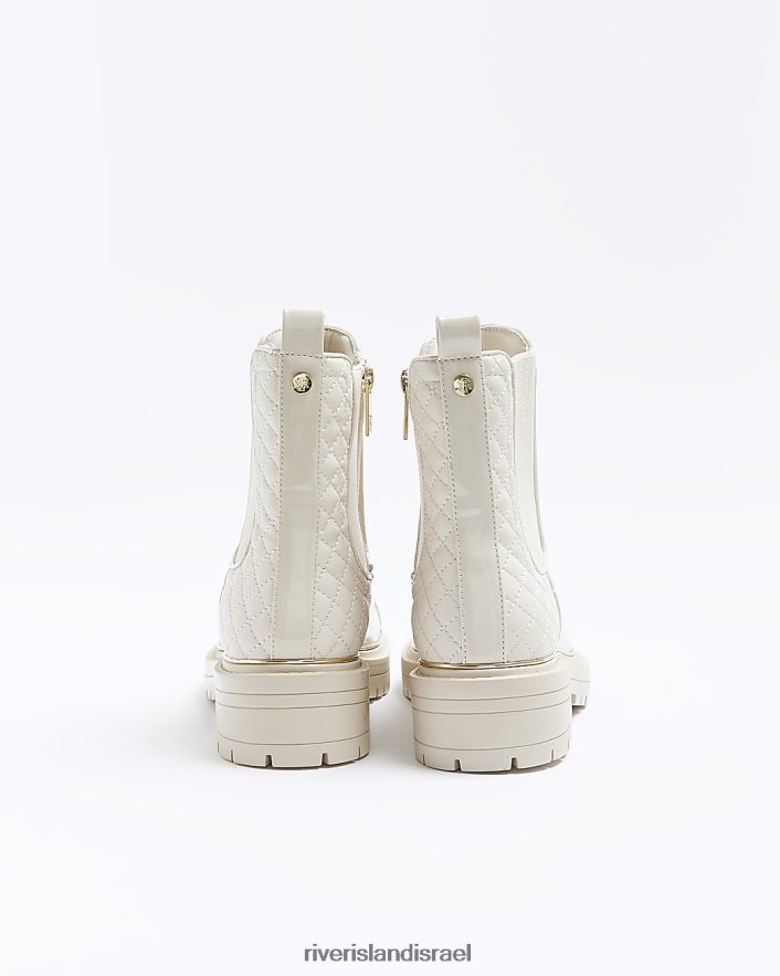 הַנעָלָה River Island מגפי צ'לסי בגזרה רחבה קרם נשים BDZ4083805