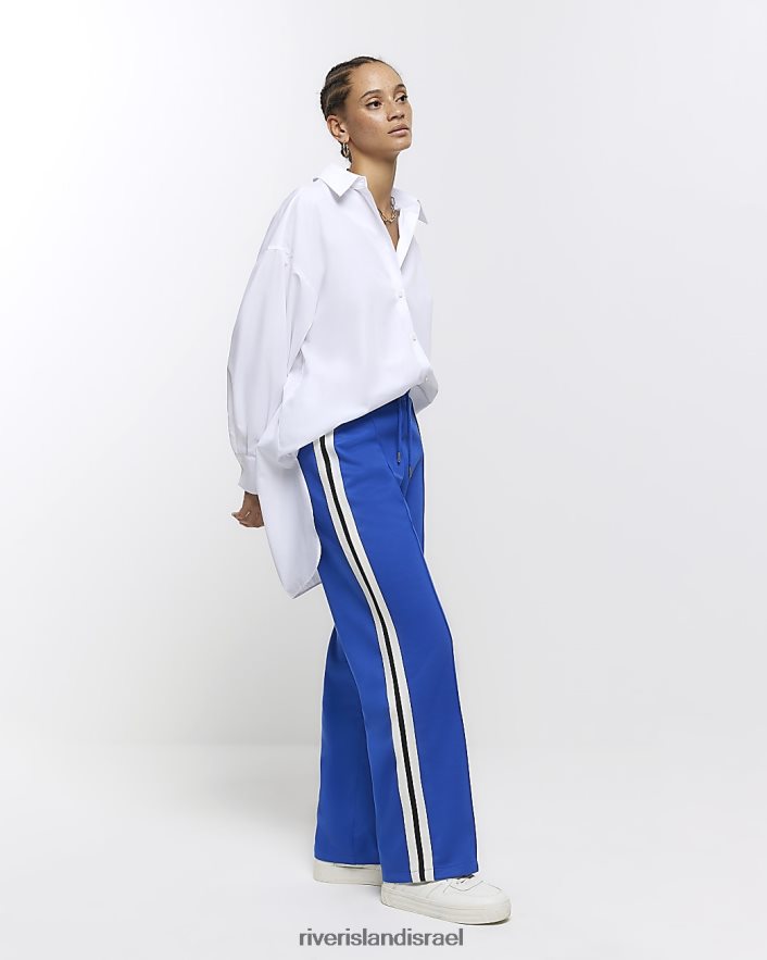 לבוש River Island רצועות צד רגליים רחבות כְּחוֹל נשים BDZ4083820