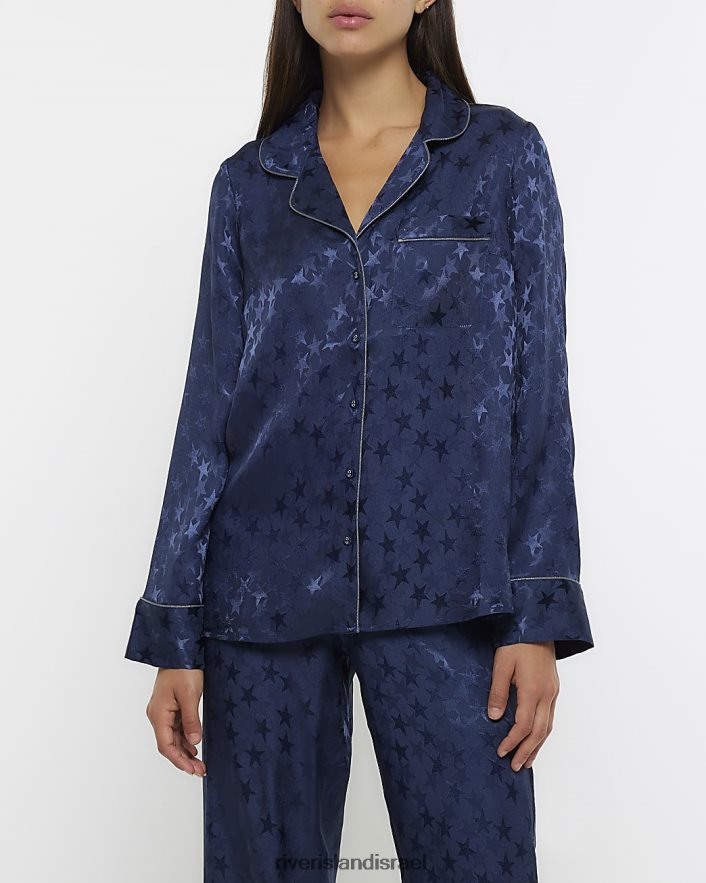 לבוש River Island חולצת פיג'מה כוכב ג'קארד חיל הים נשים BDZ4083831