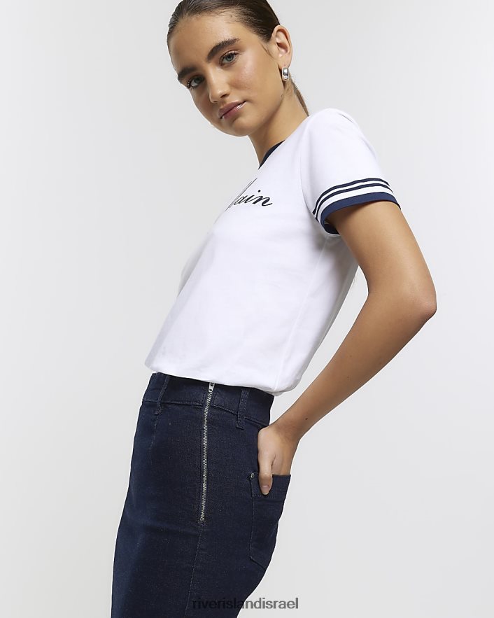לבוש River Island חצאית מקסי בעיפרון ג'ינס כְּחוֹל נשים BDZ4083850