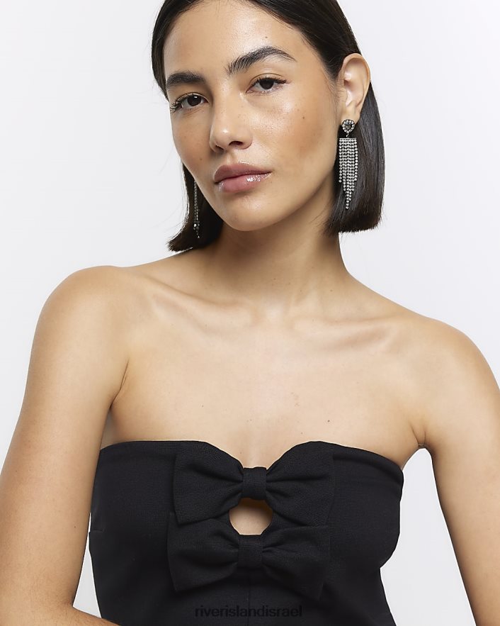 לבוש River Island שמלת מיני קשת בנדו שָׁחוֹר נשים BDZ4083865