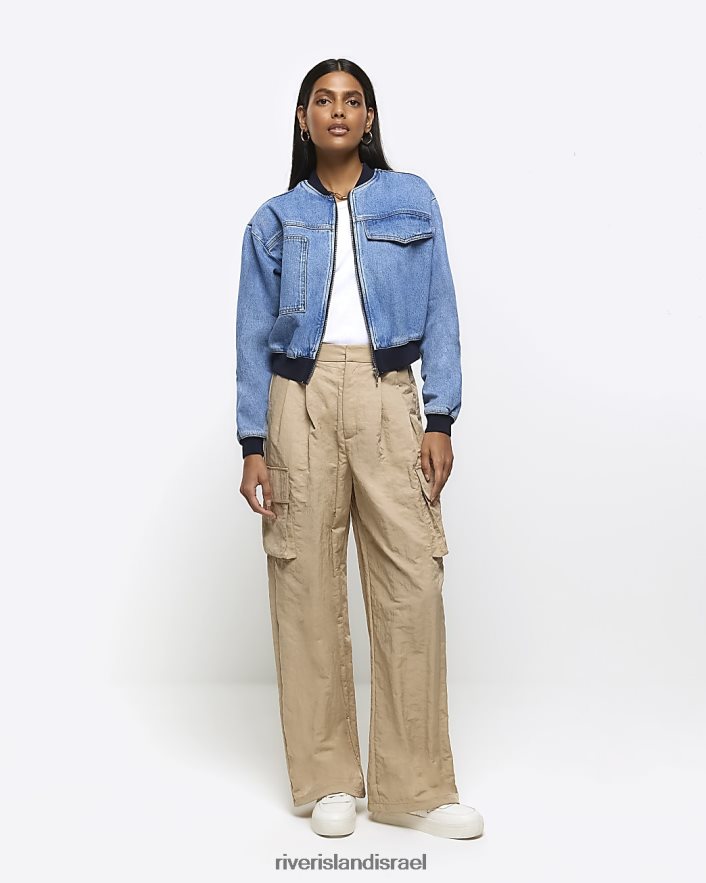לבוש River Island מכנסי משא בז' נשים BDZ4083880