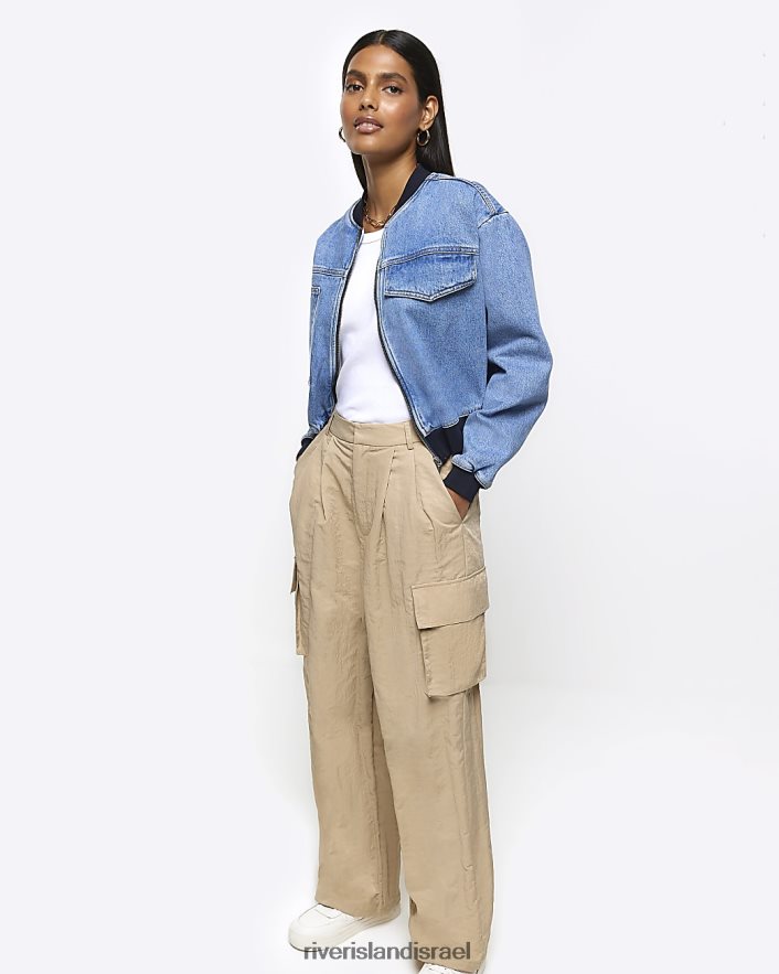 לבוש River Island מכנסי משא בז' נשים BDZ4083880