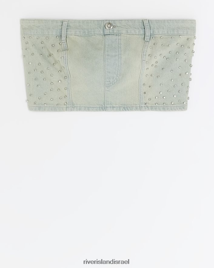 לבוש River Island טופ ג'ינס יהלומי בנדו כְּחוֹל נשים BDZ4083897