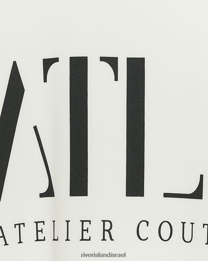 לבוש River Island סווטשירט גרפי לבן נשים BDZ4083899