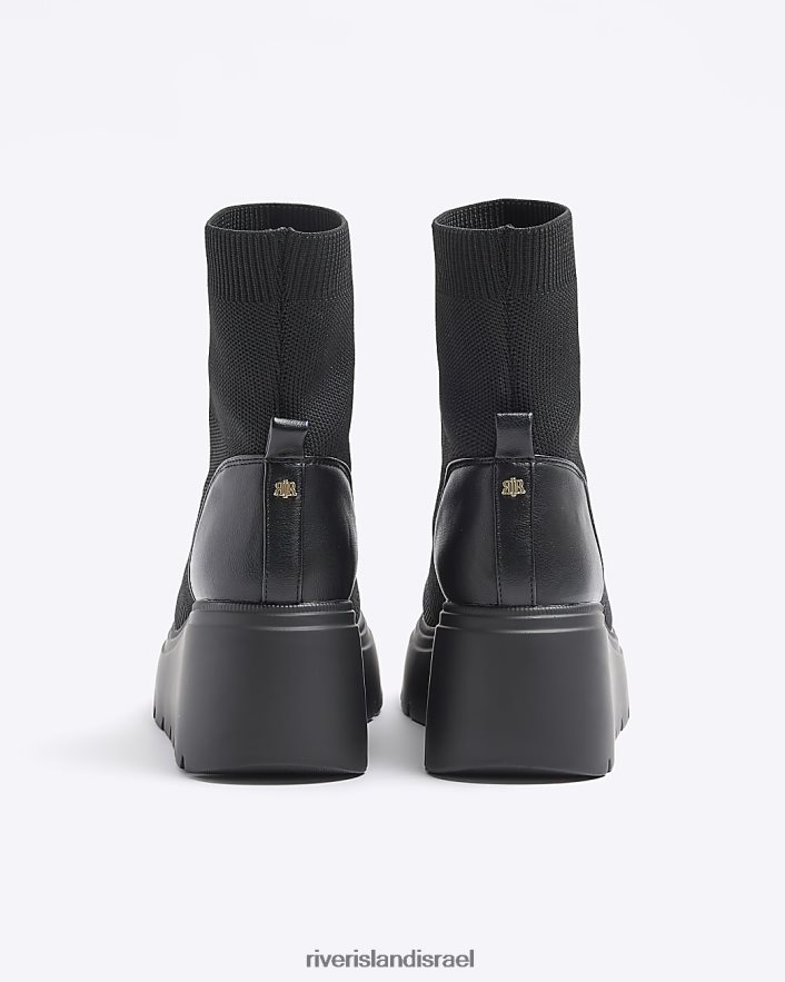 הַנעָלָה River Island מגפונים שמנמנים עם טריז שָׁחוֹר נשים BDZ4083900