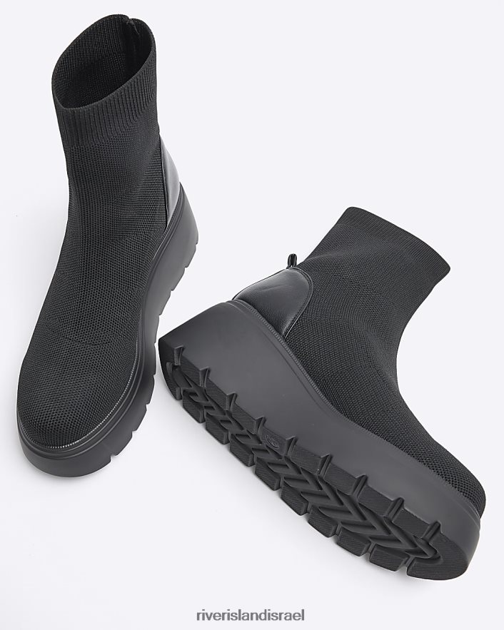 הַנעָלָה River Island מגפונים שמנמנים עם טריז שָׁחוֹר נשים BDZ4083900