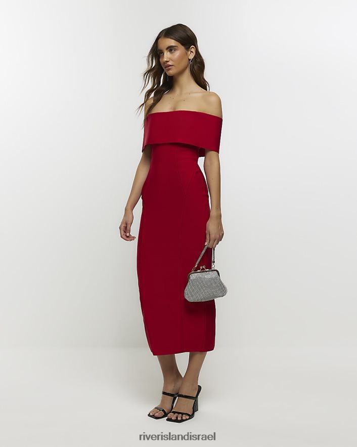 לבוש River Island שמלת מקסי ברדו אָדוֹם נשים BDZ4083911