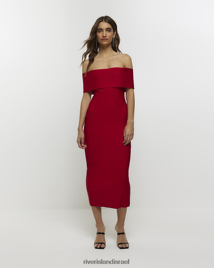 לבוש River Island שמלת מקסי ברדו אָדוֹם נשים BDZ4083911