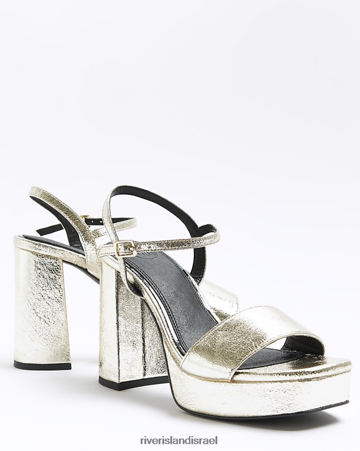 הַנעָלָה River Island סנדלי עקב פלטפורמה זהב נשים BDZ4083915