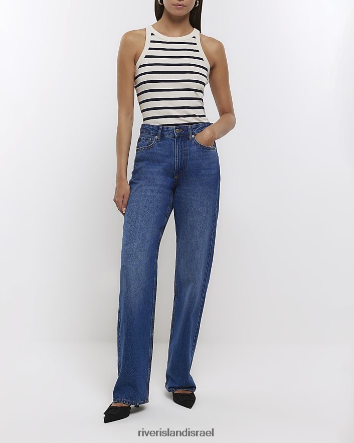 לבוש River Island פסים של אפוד רייסר חיל הים נשים BDZ4083919