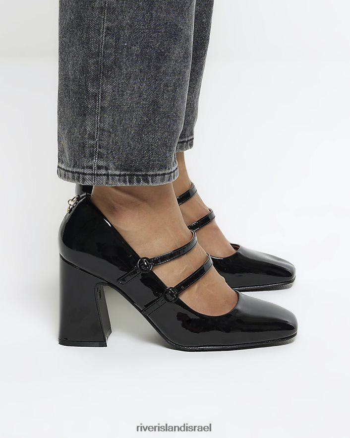 הַנעָלָה River Island נעלי עקב בלוק רצועה שָׁחוֹר נשים BDZ408391