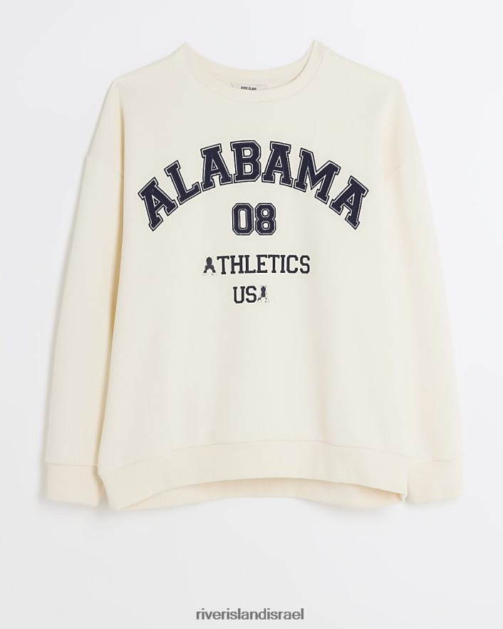 לבוש River Island סווטשירט גרפי בז' נשים BDZ4083927