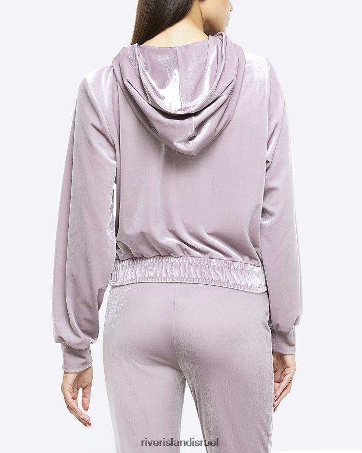 לבוש River Island קפוצ'ון קטיפה סָגוֹל נשים BDZ4083938