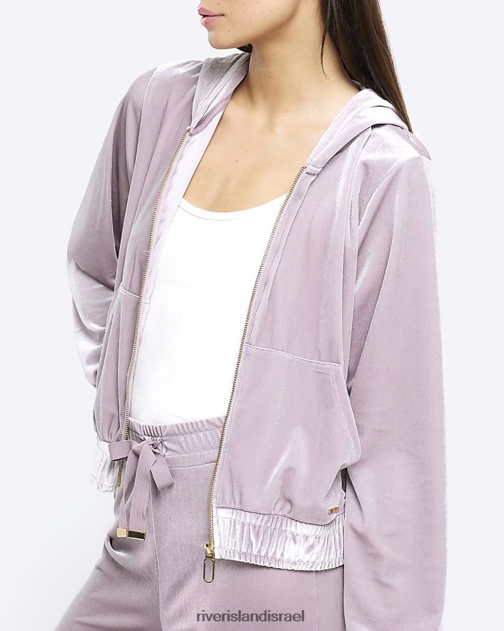 לבוש River Island קפוצ'ון קטיפה סָגוֹל נשים BDZ4083938