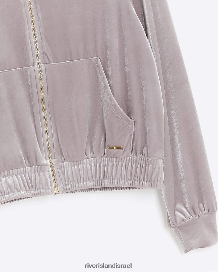 לבוש River Island קפוצ'ון קטיפה סָגוֹל נשים BDZ4083938