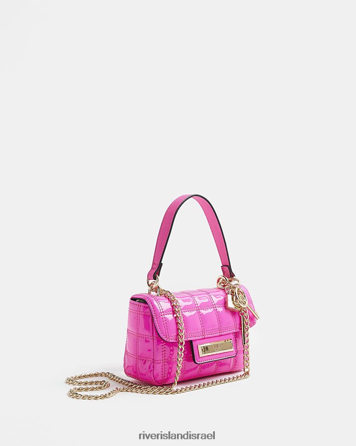 אביזרים River Island תיק כתף מרופדת פטנט וָרוֹד נשים BDZ4083954