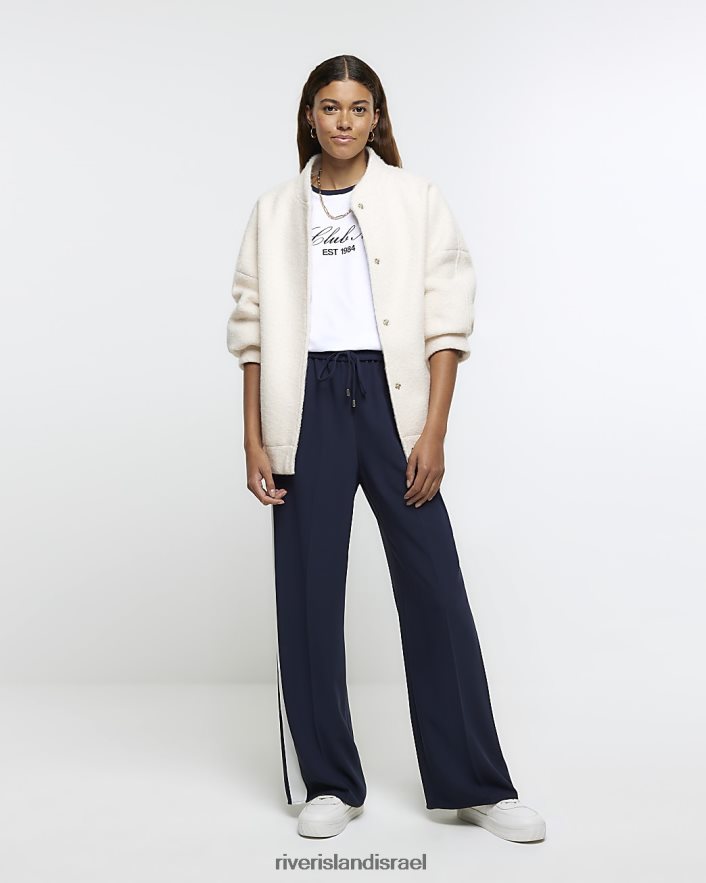 לבוש River Island חולצה גרפית לבן נשים BDZ4083973