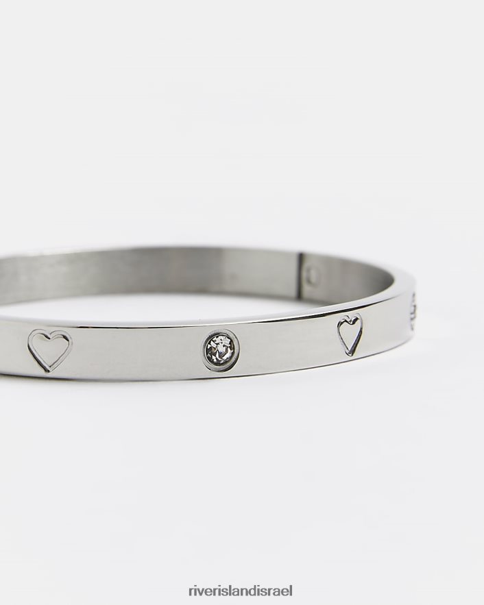 אביזרים River Island צמיד שרוול לב מפלדה שָׁחוֹר נשים BDZ4083986