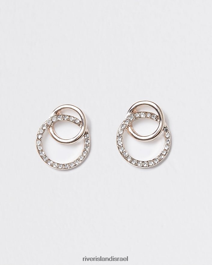 אביזרים River Island עגילי שרשרת יהלומים צמודים כסף נשים BDZ4083987