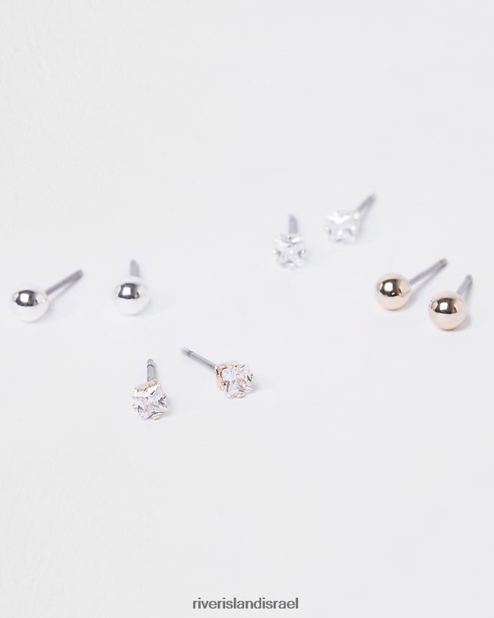 אביזרים River Island עגילי יהלומים צמודים במארז כסף נשים BDZ4083989