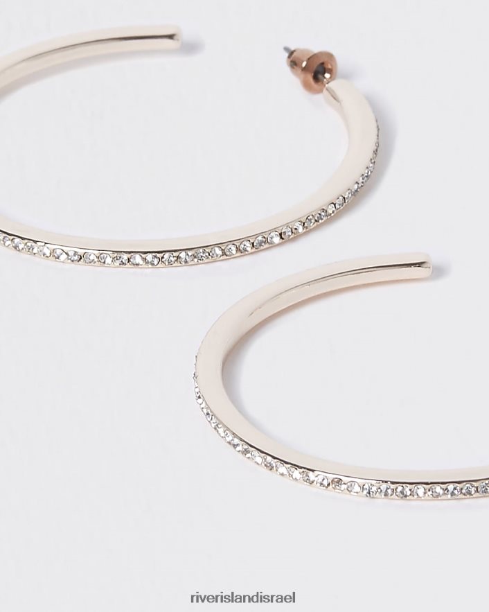 אביזרים River Island עגילי חישוק יהלומים כסף נשים BDZ4084002