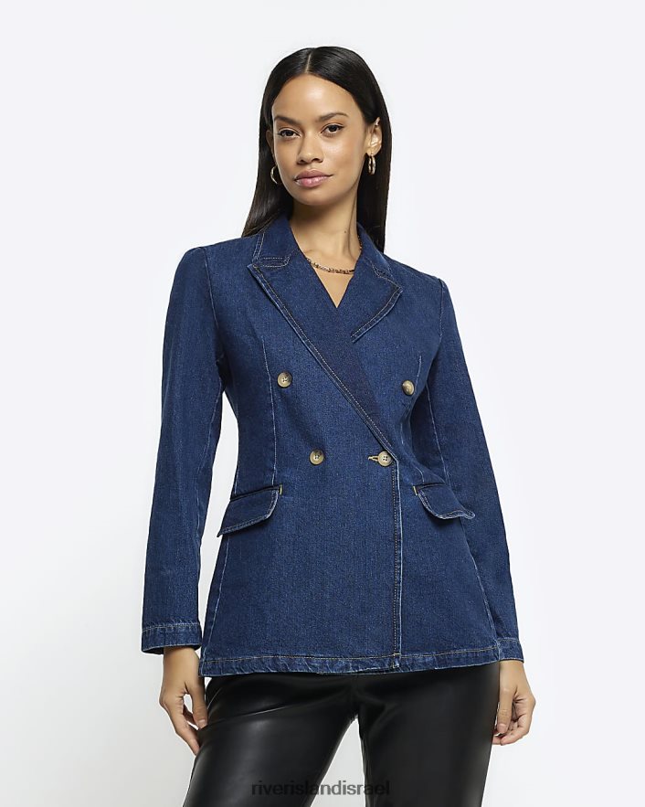 לבוש River Island בלייזר ג'ינס משולב כְּחוֹל נשים BDZ4084004