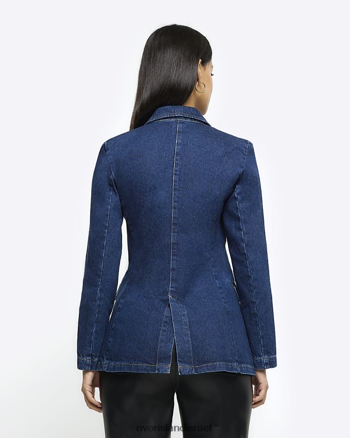 לבוש River Island בלייזר ג'ינס משולב כְּחוֹל נשים BDZ4084004