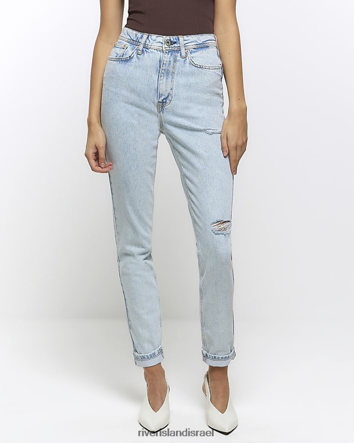 לבוש River Island ג'ינס אמא מחטב עם מותן גבוה כְּחוֹל נשים BDZ4084006