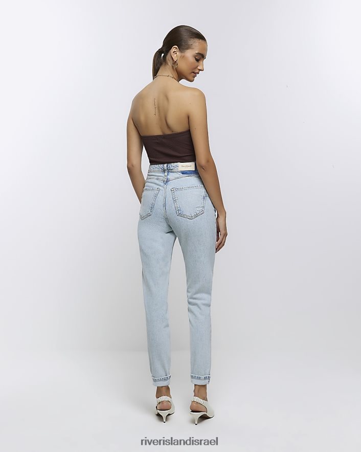 לבוש River Island ג'ינס אמא מחטב עם מותן גבוה כְּחוֹל נשים BDZ4084006