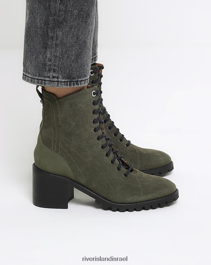 הַנעָלָה River Island מגפיים עם עקב בלוק זמש חָקִי נשים BDZ4084017