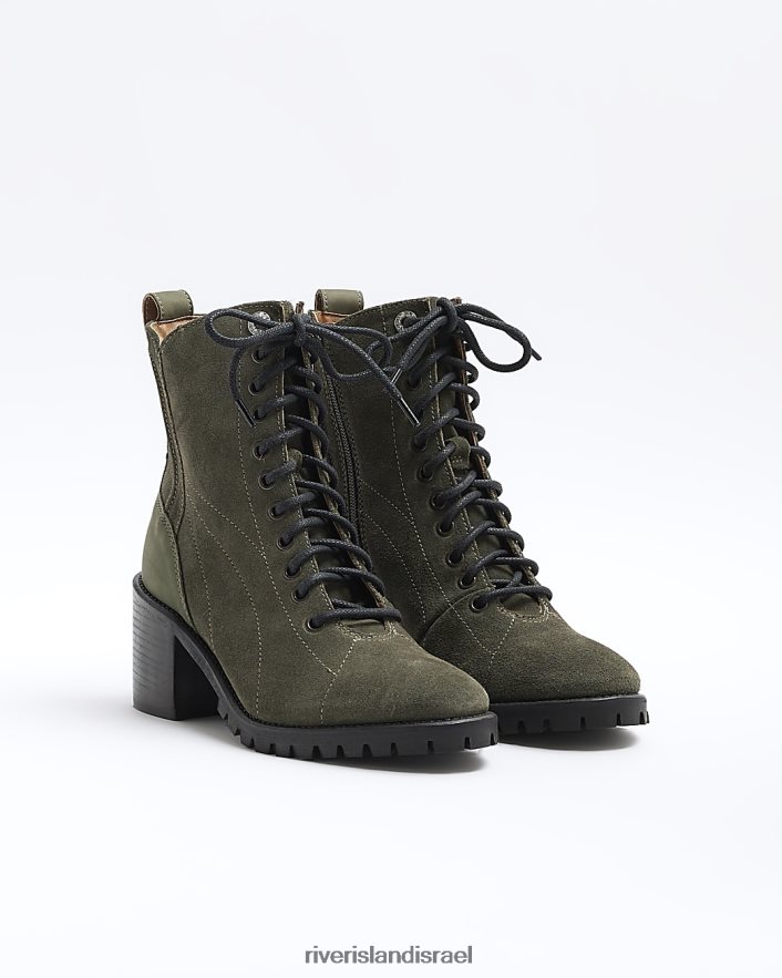 הַנעָלָה River Island מגפיים עם עקב בלוק זמש חָקִי נשים BDZ4084017