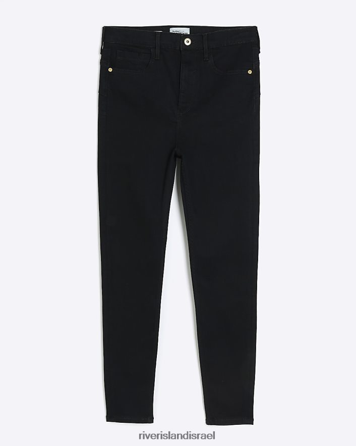 לבוש River Island ג'ינס סקיני בגזרה גבוהה שָׁחוֹר נשים BDZ4084022