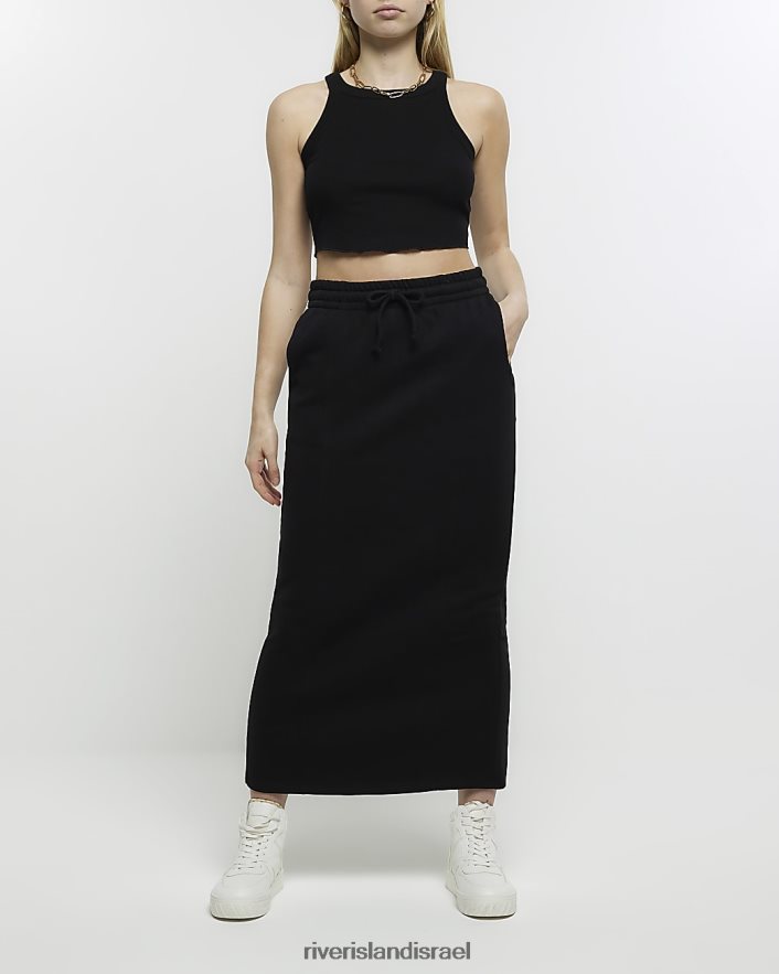 לבוש River Island חצאית מידי זיעה שָׁחוֹר נשים BDZ408403