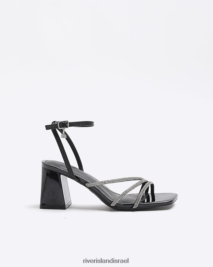 הַנעָלָה River Island סנדלי עקב מעוטרים שָׁחוֹר נשים BDZ4084030