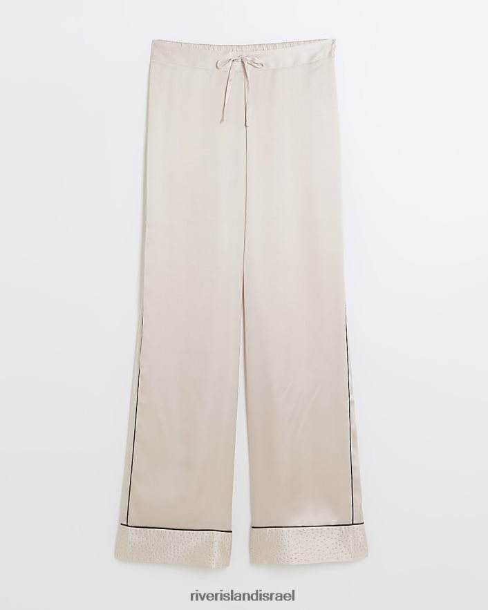 לבוש River Island מכנסי פיג'מה מעוטרים בסאטן וָרוֹד נשים BDZ4084033