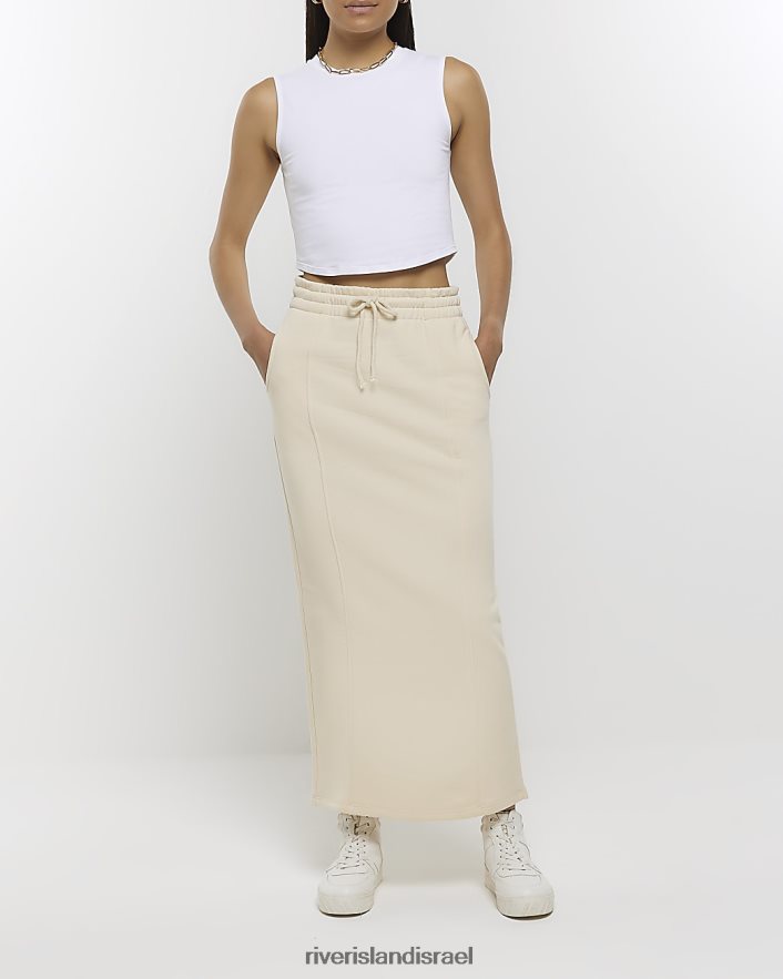 לבוש River Island חצאית מידי זיעה בז' נשים BDZ408404