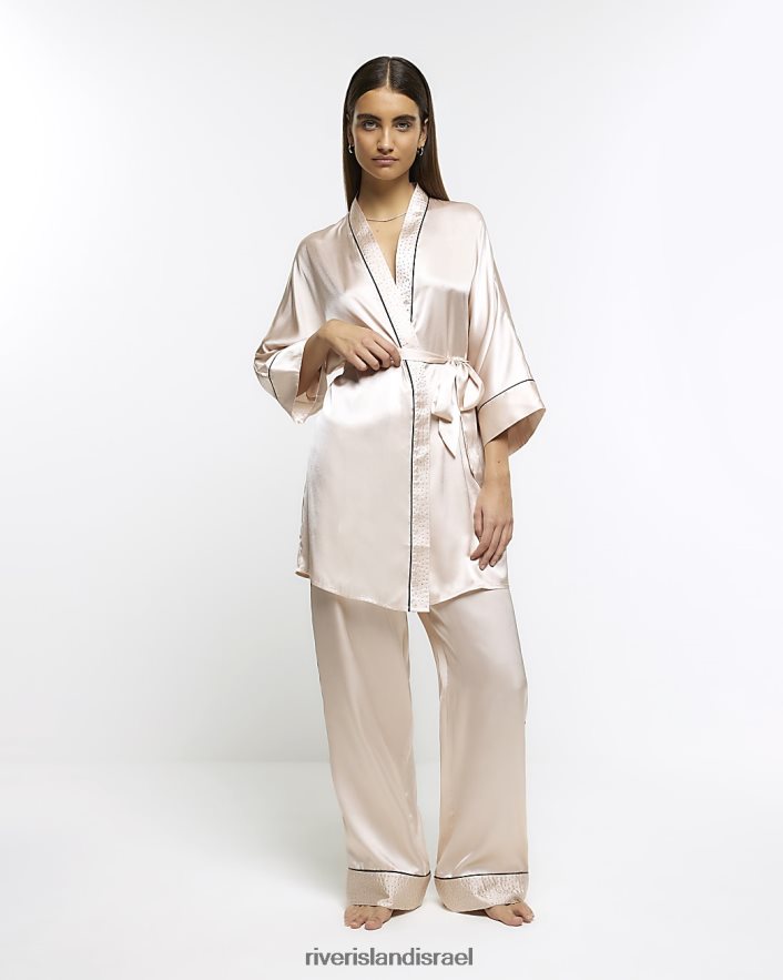 לבוש River Island חלוק קימונו מעוטר סאטן וָרוֹד נשים BDZ4084043