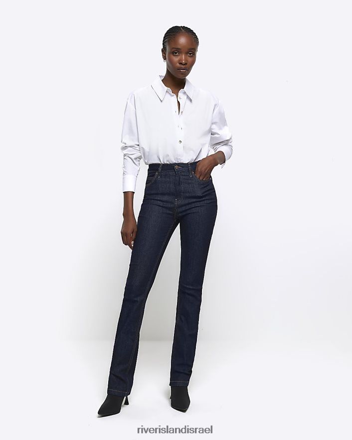 לבוש River Island ג'ינס בגזרה גבוהה כְּחוֹל נשים BDZ4084048