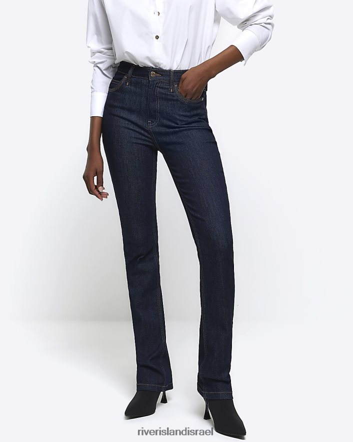 לבוש River Island ג'ינס בגזרה גבוהה כְּחוֹל נשים BDZ4084048