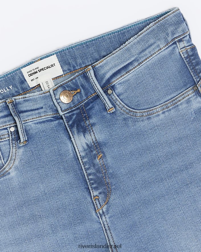 לבוש River Island אניג'ינג מפוסלים באמצע עלייה כְּחוֹל נשים BDZ4084053