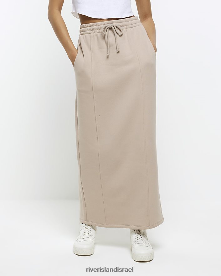 לבוש River Island חצאית מידי זיעה בז' נשים BDZ408405