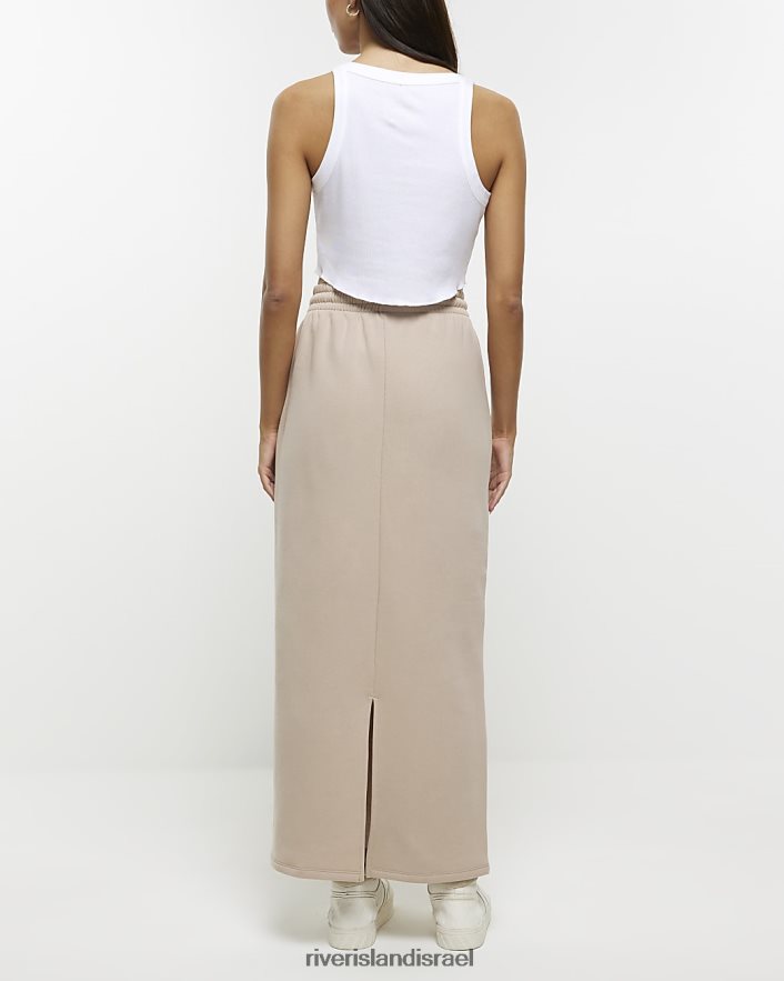 לבוש River Island חצאית מידי זיעה בז' נשים BDZ408405