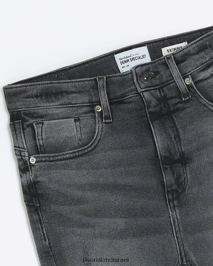 לבוש River Island ג'ינס סקיני מחוטב בגזרה גבוהה שָׁחוֹר נשים BDZ4084070