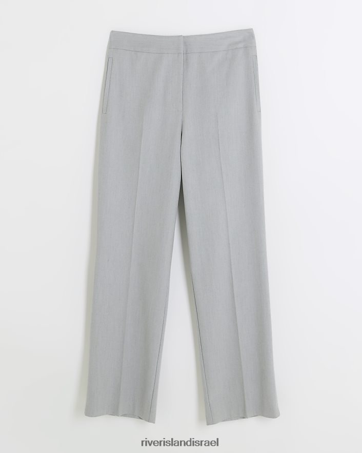 לבוש River Island מכנס רגליים ישרות אפור נשים BDZ4084071